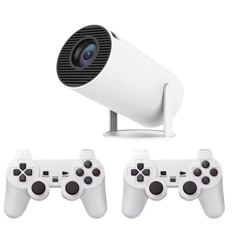 Barrel X10 PLUS white portable home smart wall projection game machine HD projector with gamepad and remote control