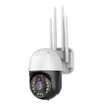 Outdoor dome surveillance camera with 360-degree rotation capability showing infrared sensors for night vision