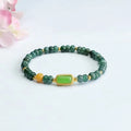 Natural stone blue water jade abacus bead bracelet with electroplated jasper and topaz stones
