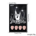 Almond-shaped false nails with black French manicure style, 24-piece set laid out