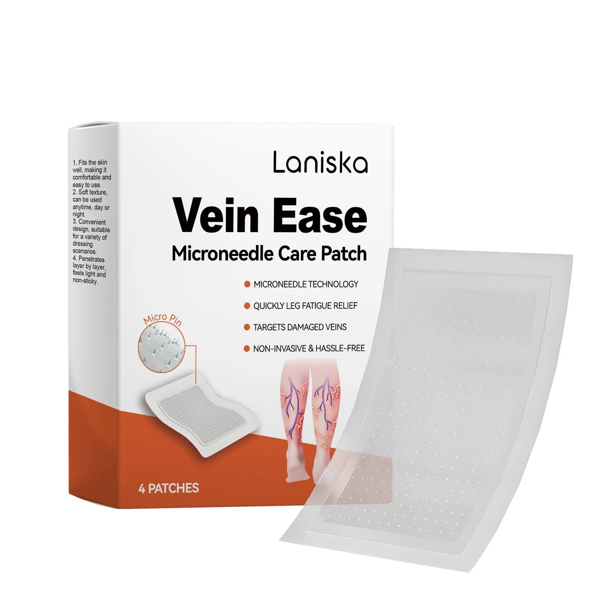Laniska leg nursing adhesive bandage pack of four patches with mild ingredients