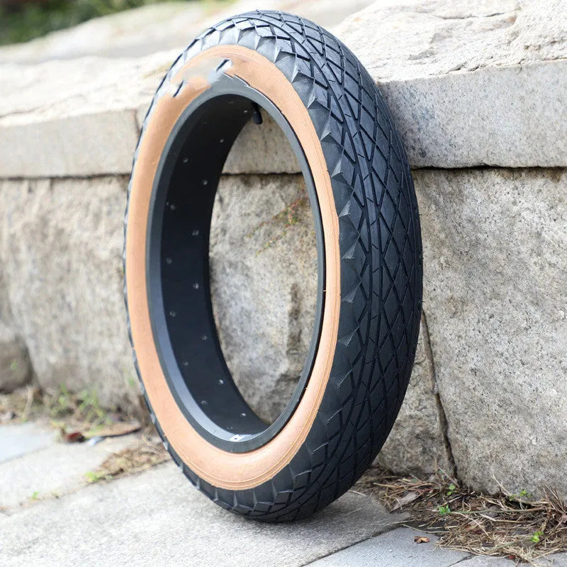 Brown skin edge tyre for electric beach car measuring 20x4.0 inches with 1370g weight