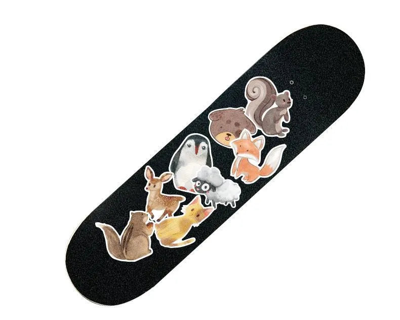 36 retro beach stickers with matte finish, sizes 6-10cm, on travel suitcase and water bottle