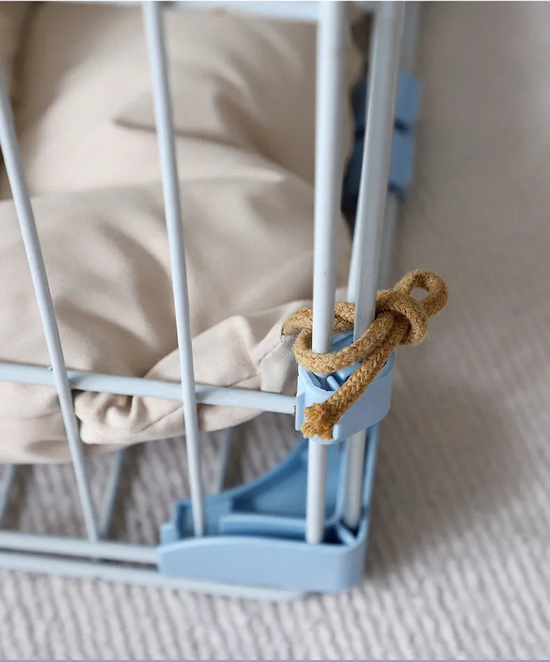 Tied cage cushion for dogs and cats in beige, coffee, or orange colours with four size options