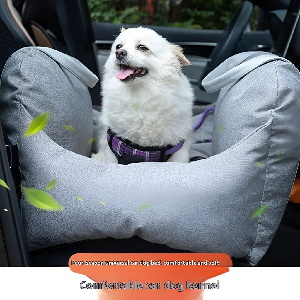Portable cloth dog car kennel and doghouse in dark gray, light gray or dark khaki, sizes S and L