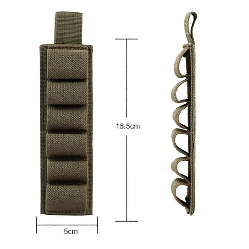 Tactical 6-hole storage sticker organiser bag made from 1000D nylon fabric measuring 5x16.5cm