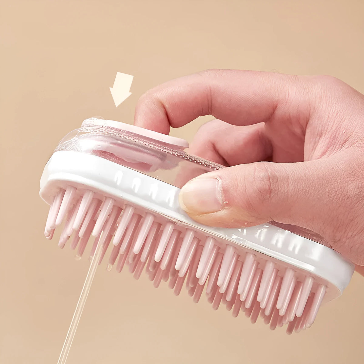 Silicone pet bath brush for dogs and cats in grey or pink colour options