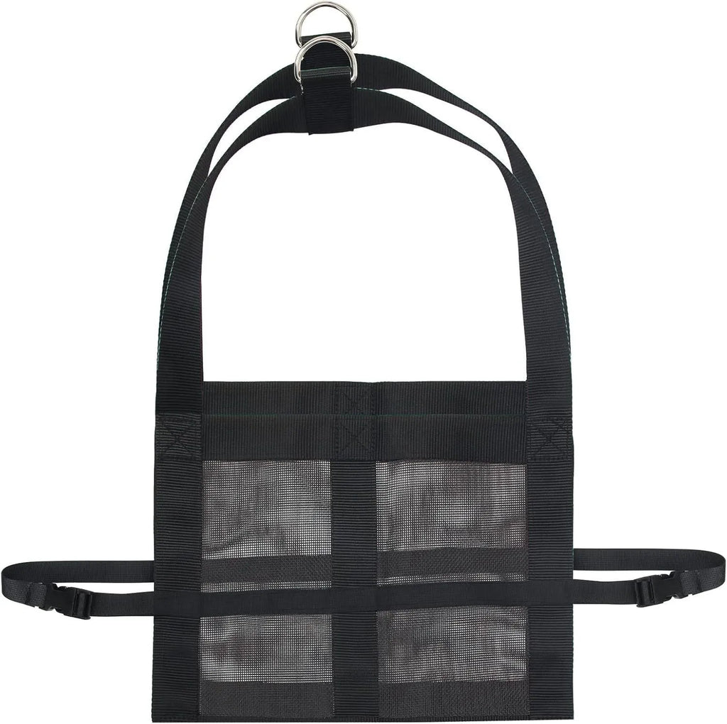 Black veterinary weighing sling for small animals measuring 35cm by 150cm