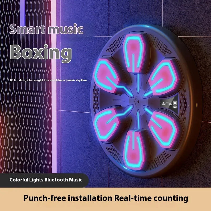 Black electronic boxing wall target with music response for home fitness training