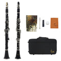 Black Bakelite clarinet with 17 nickel-plated keys, 67cm long, for beginner music practice