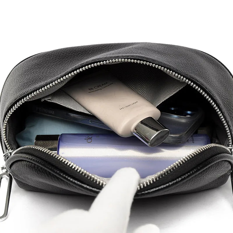 Women's soft PU messenger bag in saddle shape with single strap and zipper changing bag, available in black, white, green.