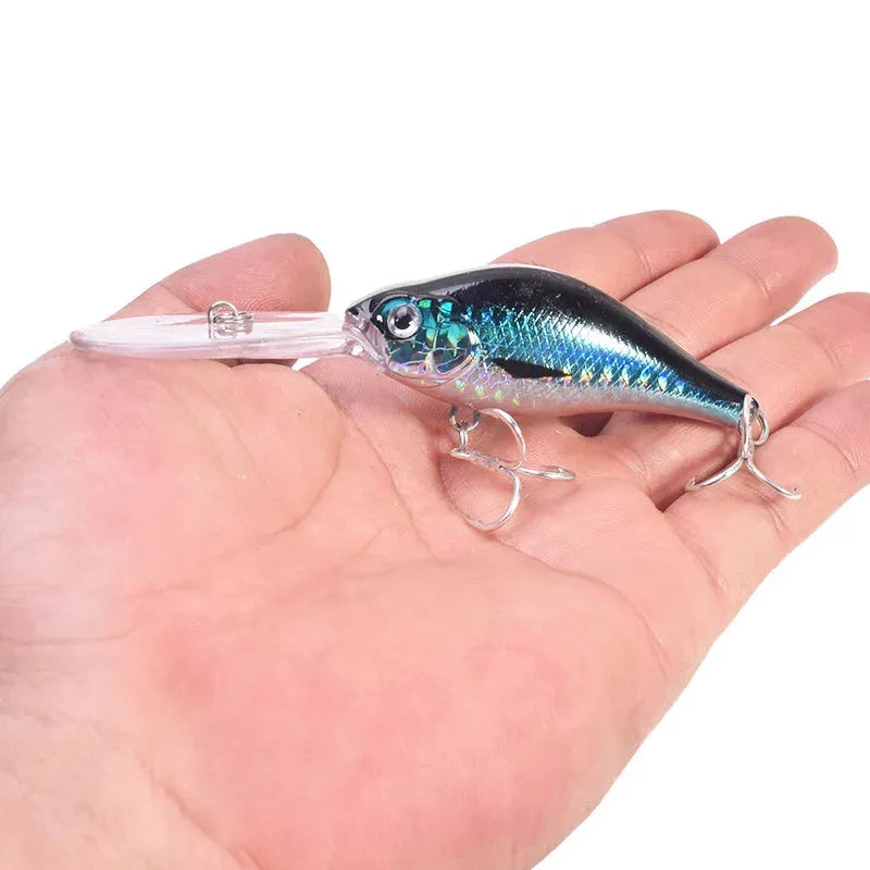Floating Rock Little Fat Man deep diving fishing lure showing 10.5cm length and diving lip design