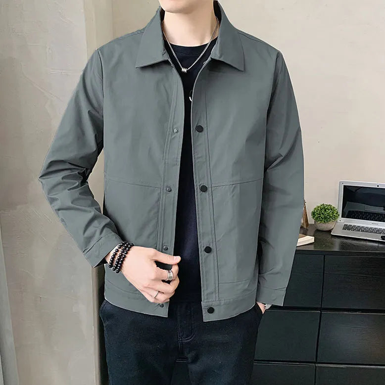 Men's single-layer jacket in Korean style with stitching details, available in multiple sizes and colours