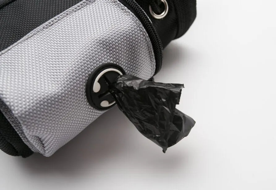 Black Size L pet snack bag and dog training waistpack, 12.5 x 8 x 12.5 cm, Oxford cloth, waist or belt wear