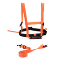Safety rope ski training belt with nylon lead rope, wrist elbow knee protection, red black orange