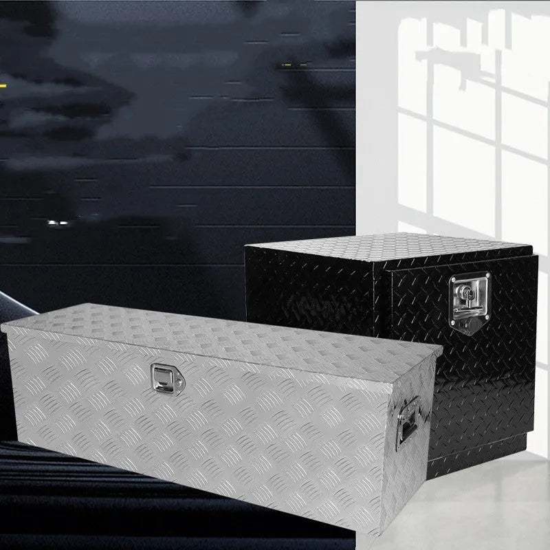 26-inch black aluminium alloy toolbox with T Casting construction