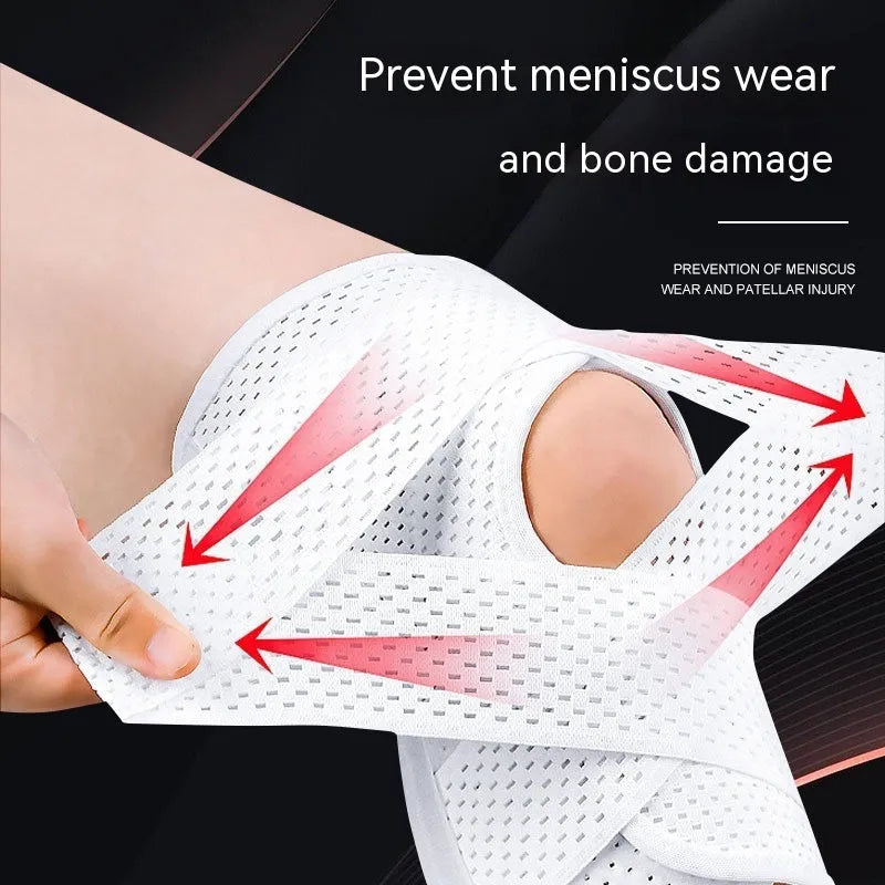 Adult knee protective sleeve for meniscus and patellar injury recovery in mesh fabric