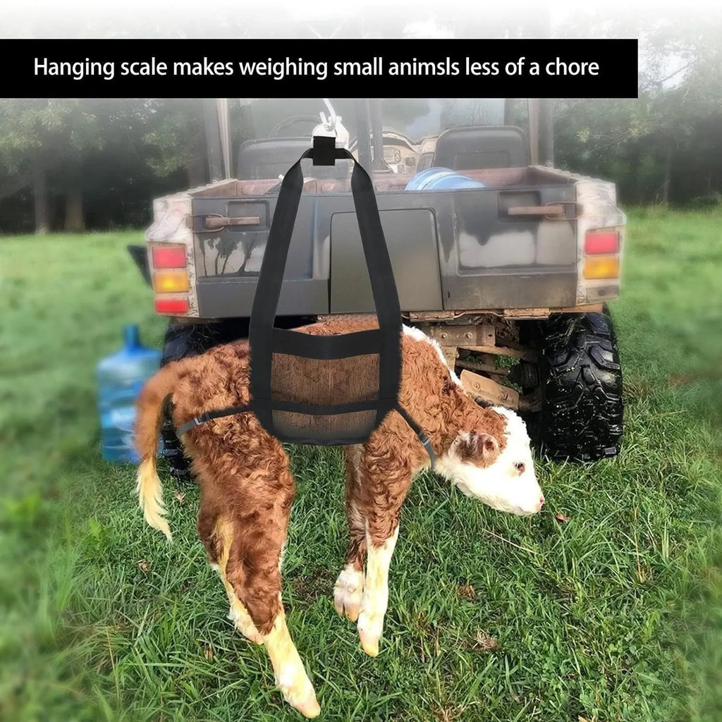 Black veterinary weighing sling for small animals measuring 35cm by 150cm
