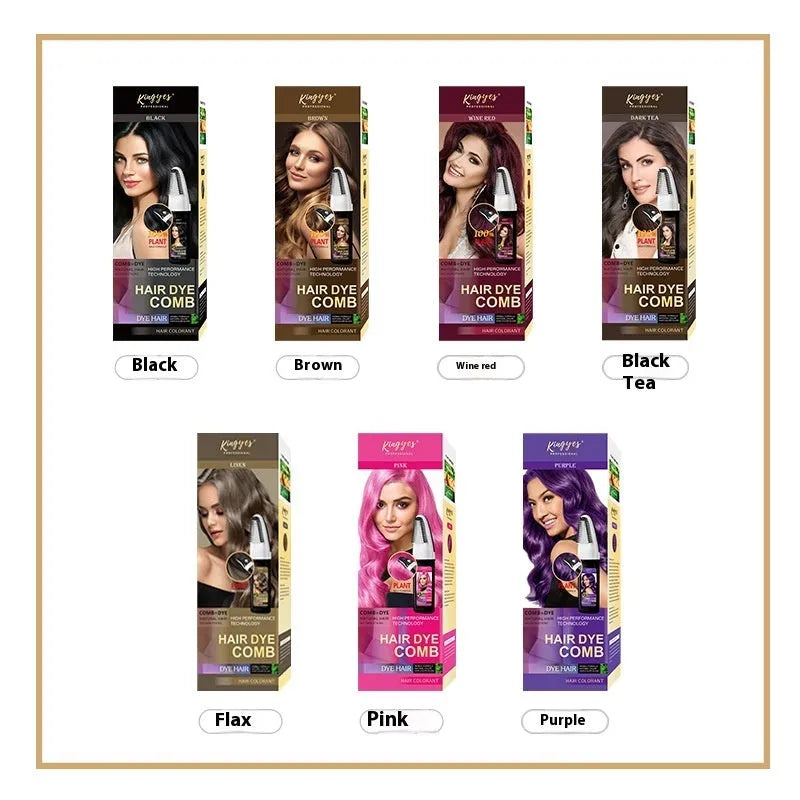 Black Wine Red Brown Easy Coloring Comb hair dye with 200ml bottle and comb applicator for even colour distribution