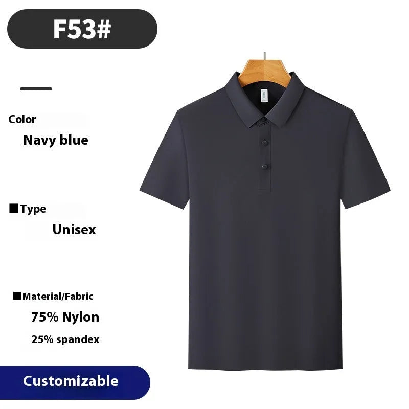 Brocade nylon blend seamless polo shirt in loose fit for summer sports