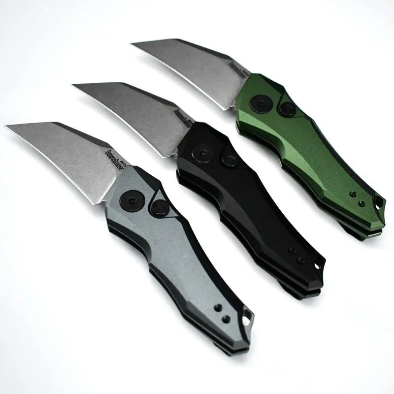 Outdoor folding pocket knife in black colour showing compact 150mm design with folding mechanism