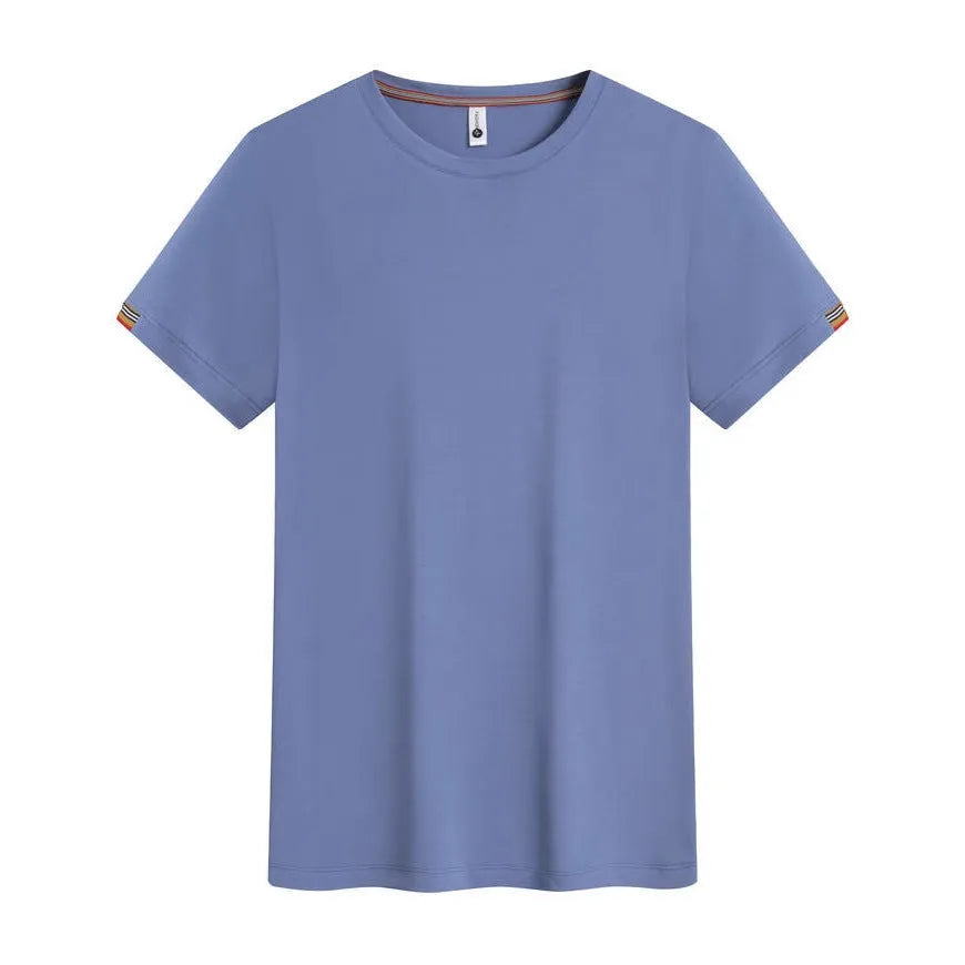 Men's round neck ice-feel pullover shirt for business casual wear in multiple colours