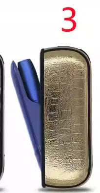 IQOS leather protective case for IQOS 3.0 Duo 3 4 5, 11.7cm, black, gold, or silver, with precise hole position.
