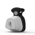 Portable pooper scooper with carabiner clip, expandable storage compartment, and integrated waste bag dispenser for dog waste cleanup
