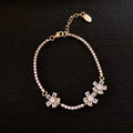 Zircon geometric bracelet with gold finish and inlaid stones for women's fashion