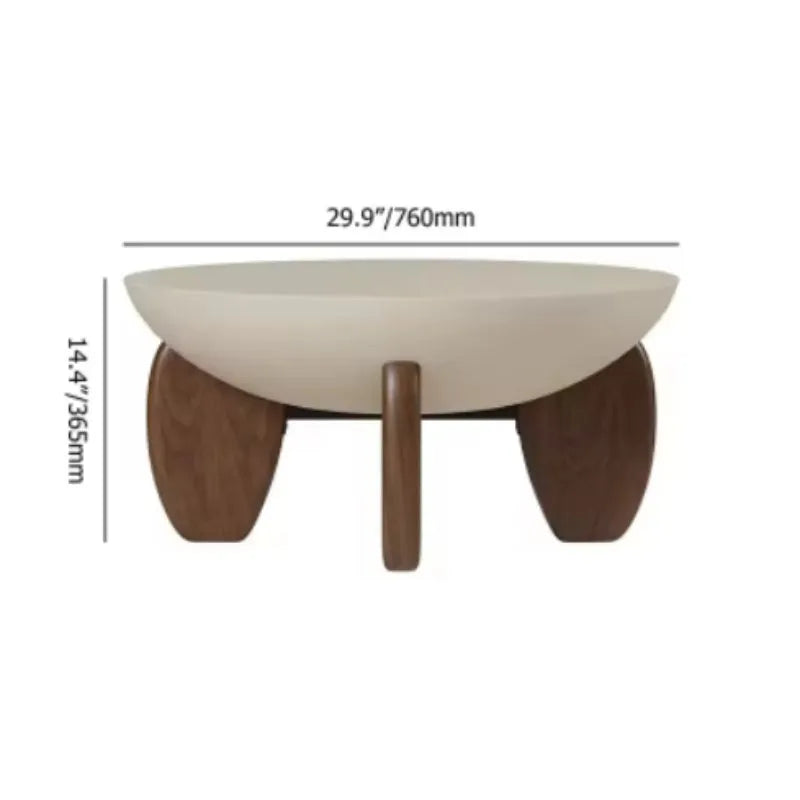 White solid wood coffee table with adjustable height and storage compartment measuring 90x50cm