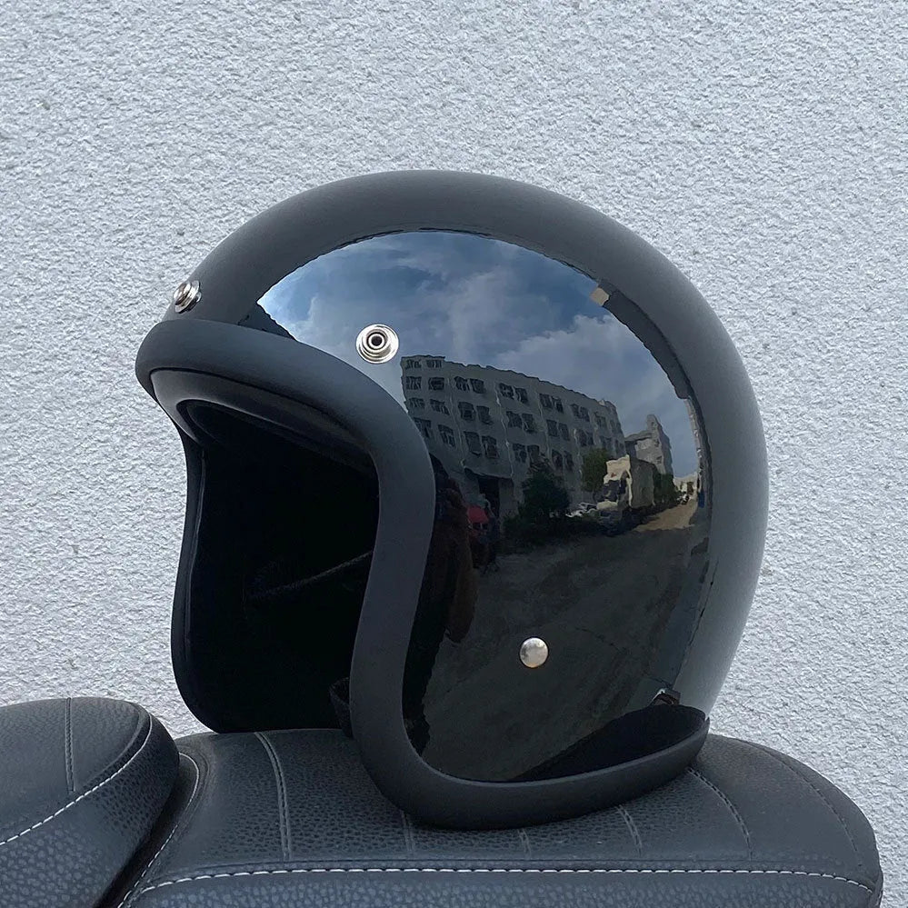 FRP motorcycle half helmet with retro design shown in Cement Gray colour, suitable for electric motorcycle commuting