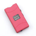 Purple women's self-defence multifunction flashlight keyring on a keyring with other colour options shown.