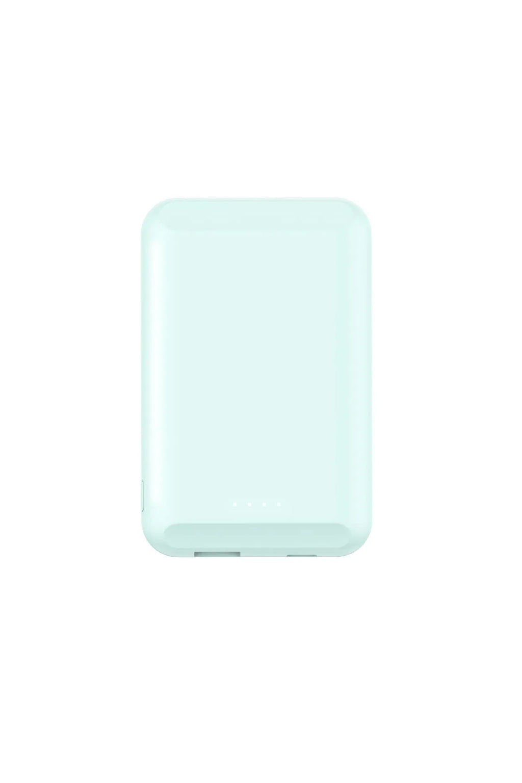 Magnetic wireless power bank measuring 85x55mm with 5000mAh capacity in multiple colour options