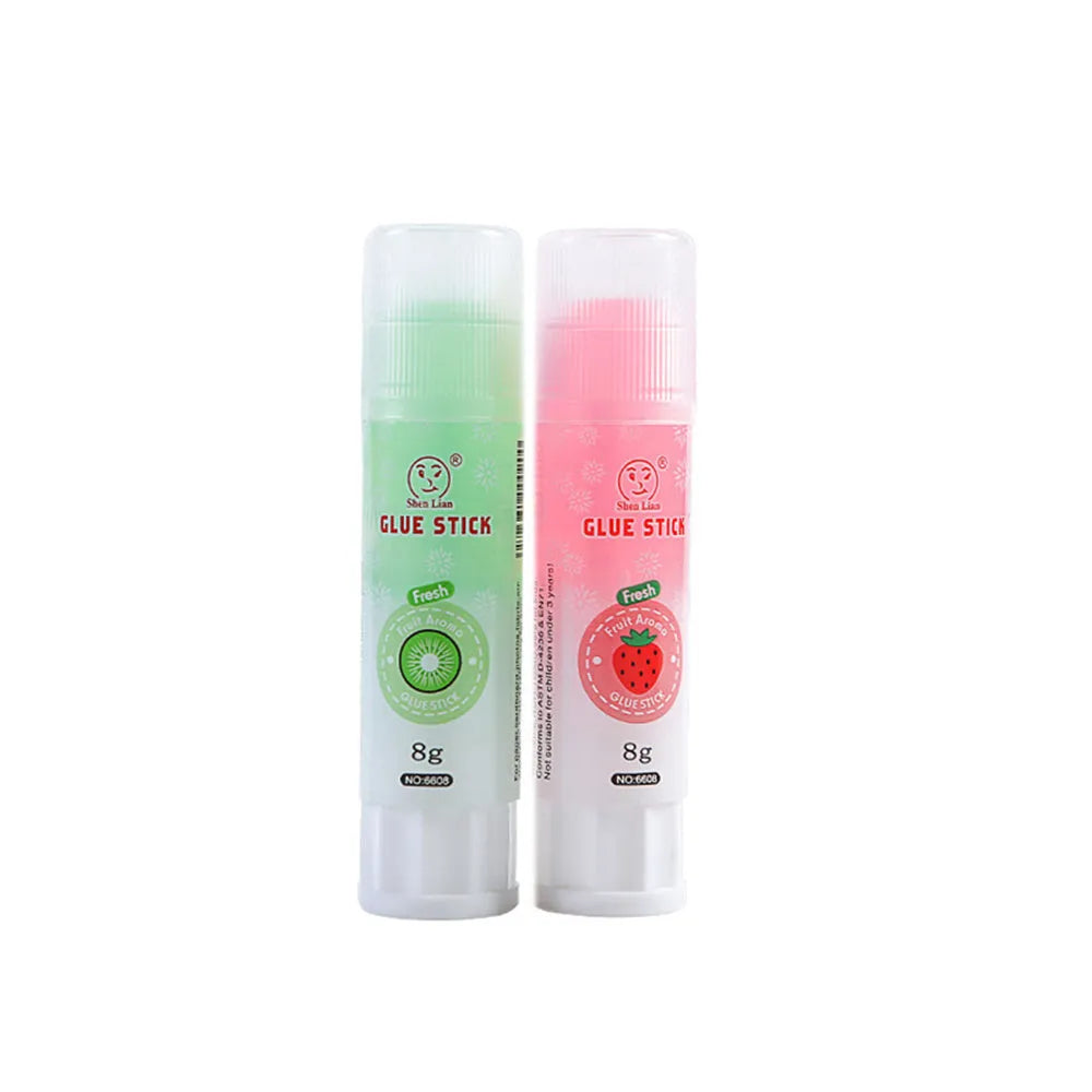 Jelly solid glue stick with fruit fragrance measuring 8.5cm long for craft and school projects