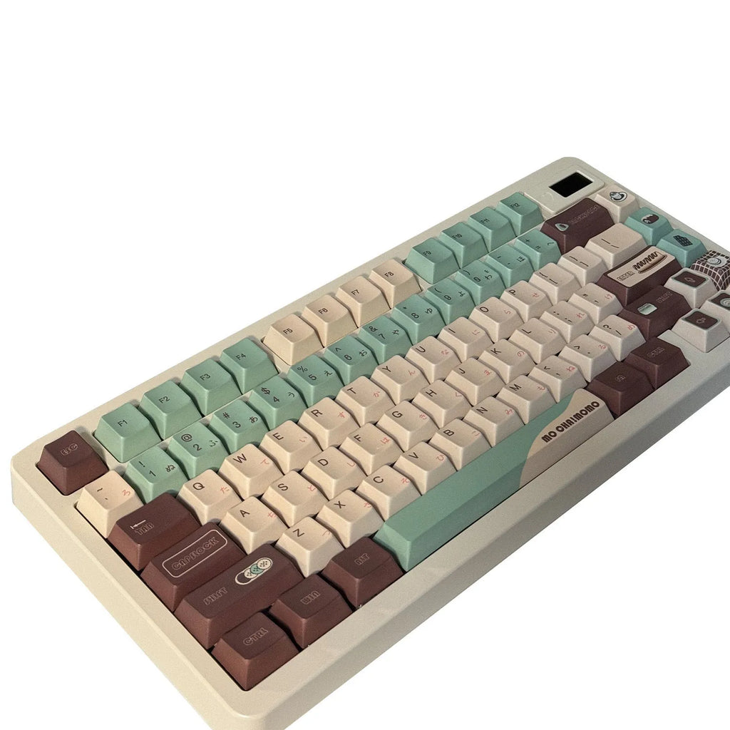 Craft Key CAP mechanical keyboard keycaps with five-sided sublimation printing in Matcha Theme colour