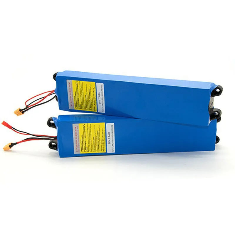 Electric scooter lithium battery pack showing 36V specification with capacity options