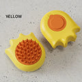 Blue pet bath brush with shampoo box, measuring 9x8x5.3cm and weighing 55g, for dog and cat grooming