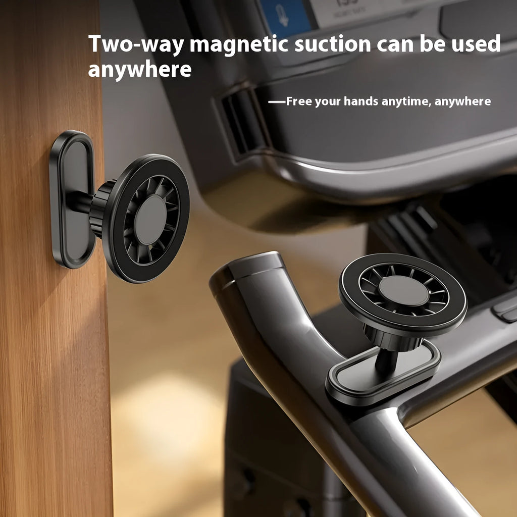 Double-sided magnetic photography bracket with plastic construction and universal smartphone clip