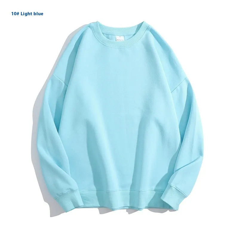 Cotton off-shoulder sweater in loose fit with round neck and long sleeves, available in multiple colours