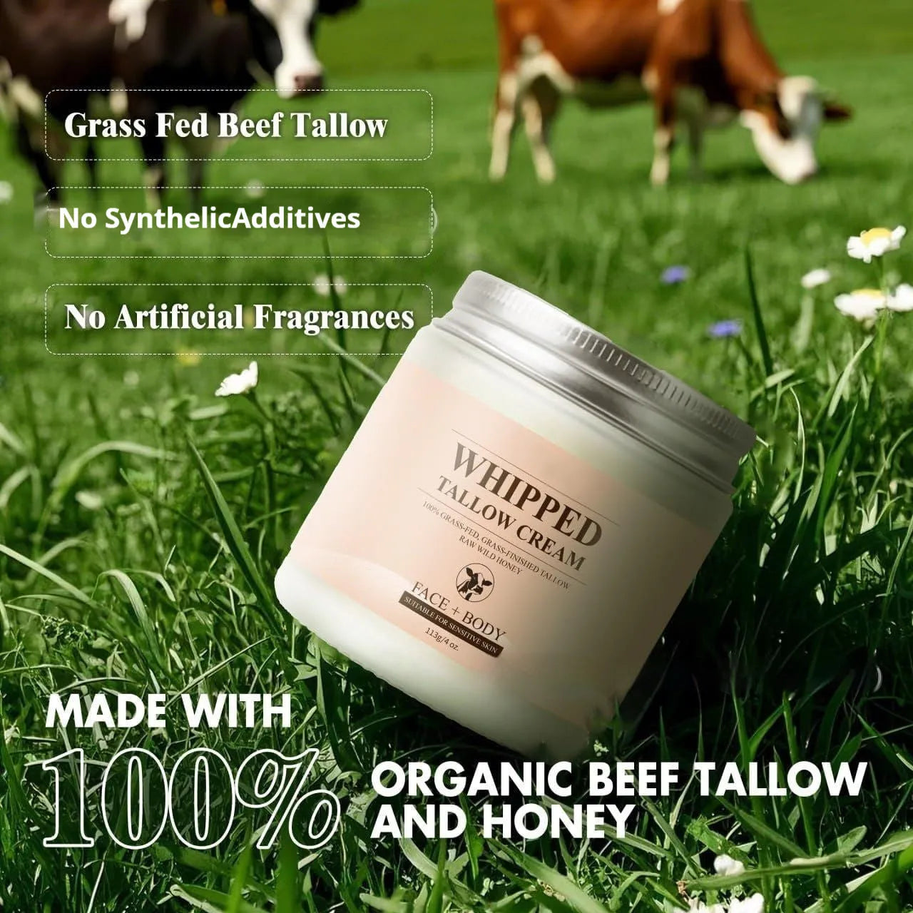 Butter cream facial moisturiser in 113g jar for dryness relief and replenishment