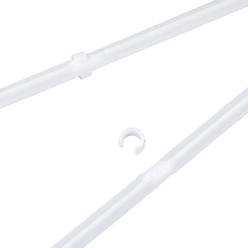 White PP plastic car window flag bracket set showing 10 poles with clip mechanism for vehicle flag display