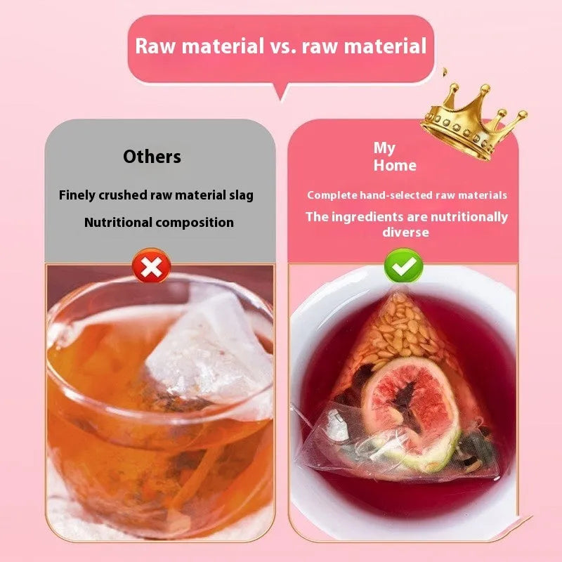 Black wolfberry flaxseed fig mulberry tea packs with free drinking cup