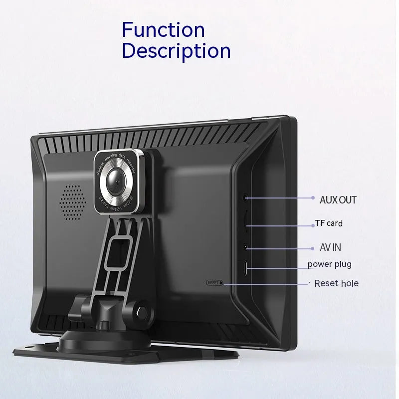9-inch CarPlay driving recorder dash camera with dual lens for front and rear vehicle recording