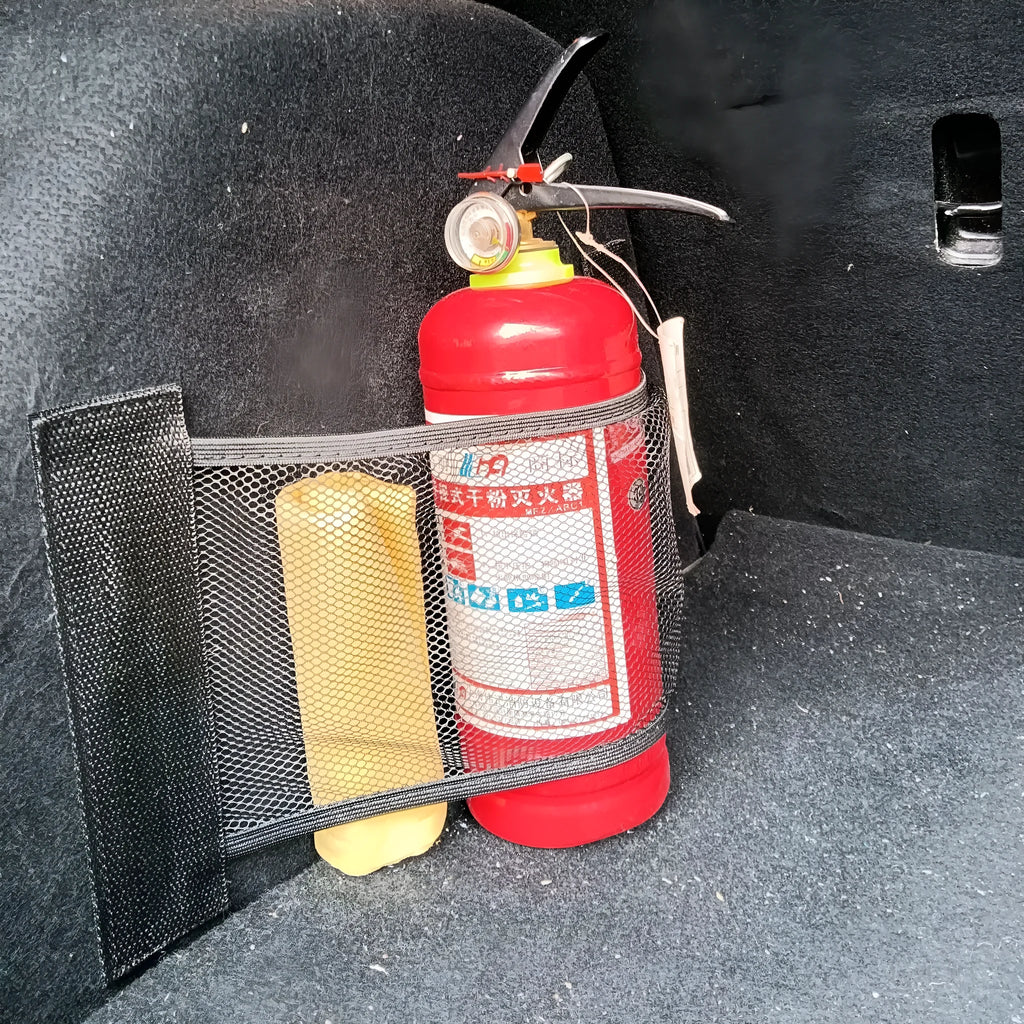 Elastic polyester car boot storage organiser net in 20x35cm and 20x45cm sizes.