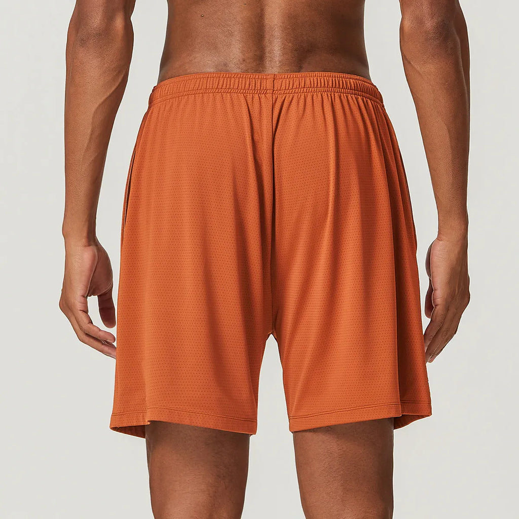 Men's double-layer running shorts in various colours with moisture-wicking fabric and quick-drying lining