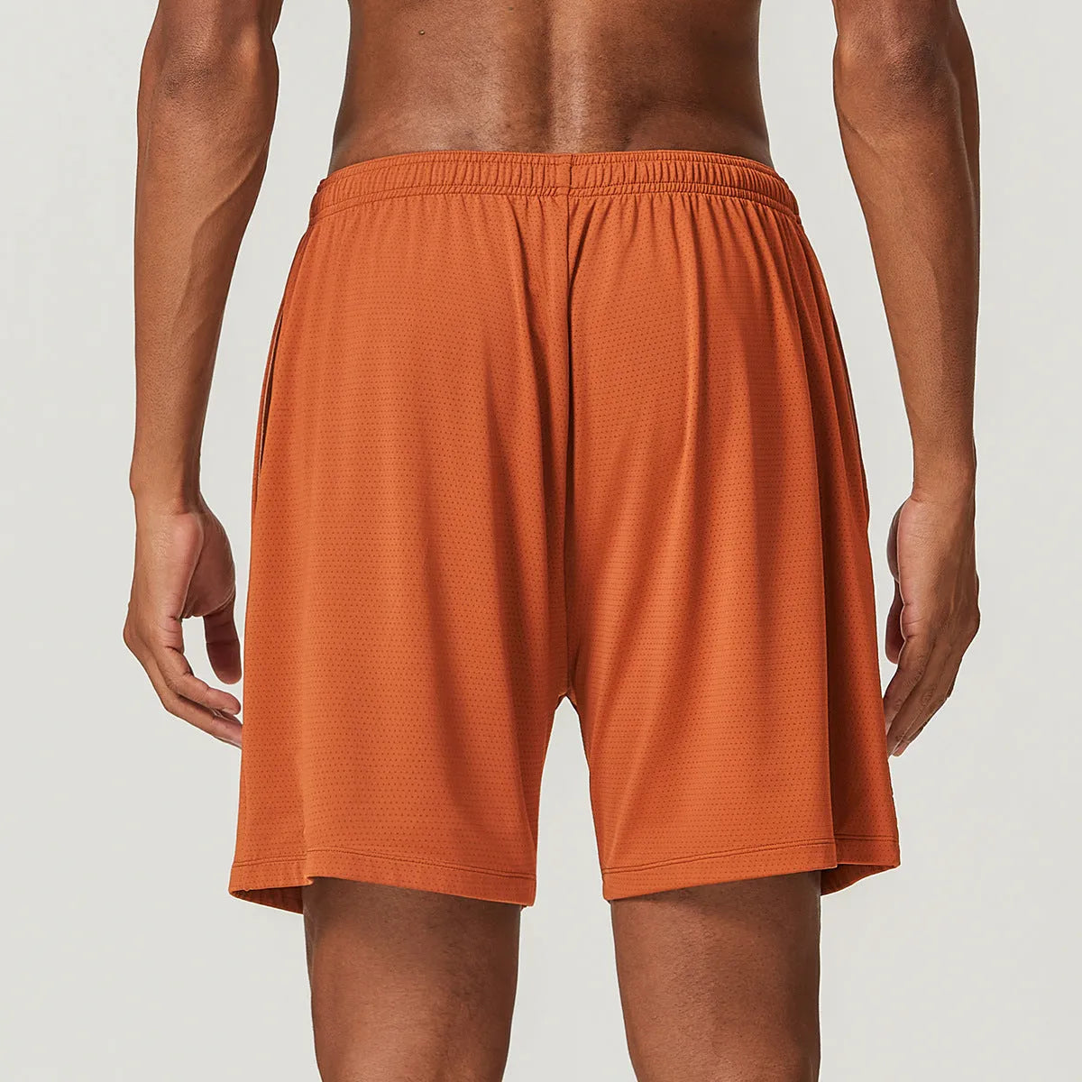 Men's double-layer running shorts in various colours with moisture-wicking fabric and quick-drying lining
