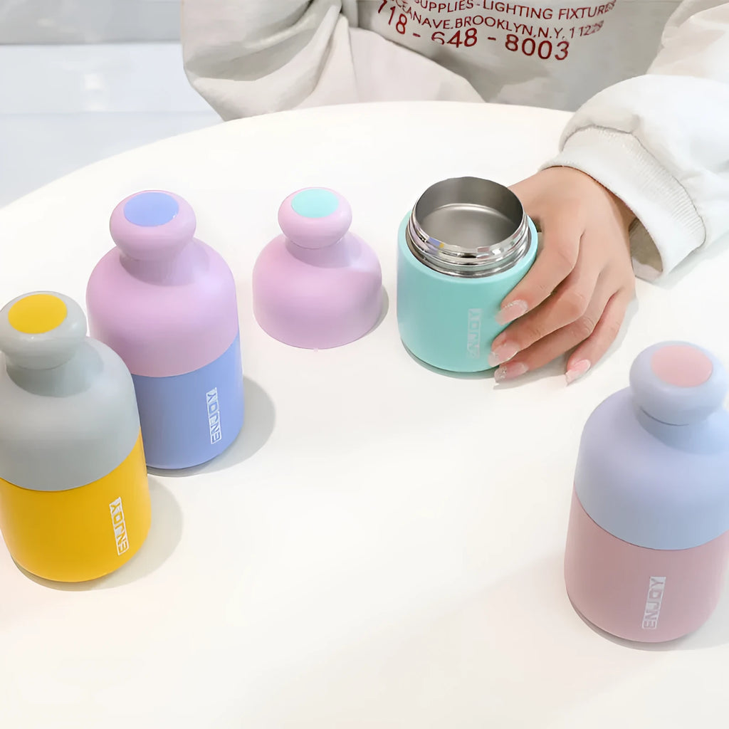 Mini contrast colour vacuum cup in Blue or Pink, 304 stainless steel tumbler, 220ml or 360ml
