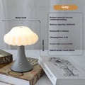 Mushroom-shaped touch night lamp in wood grain colour, 160mm diameter, for bar or cafe decoration