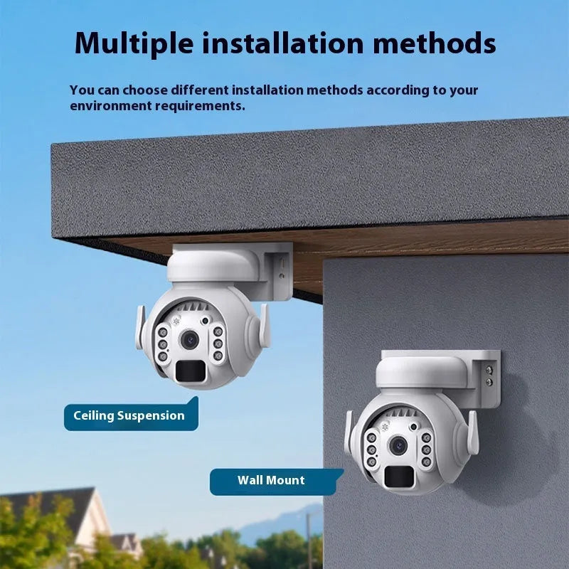 Q55 solar security camera in camouflage finish with 3 million pixel HD and full colour night vision for outdoor monitoring