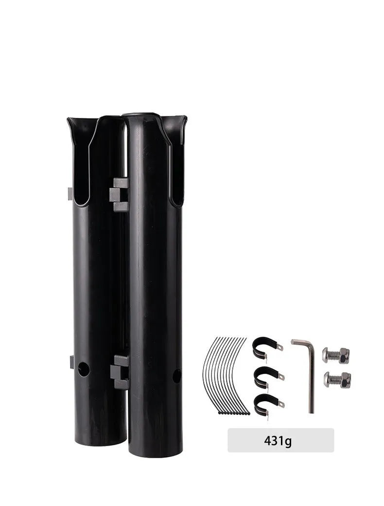 Carbon bicycle and motorcycle fishing rod rack with double-layer plastic rod frame
